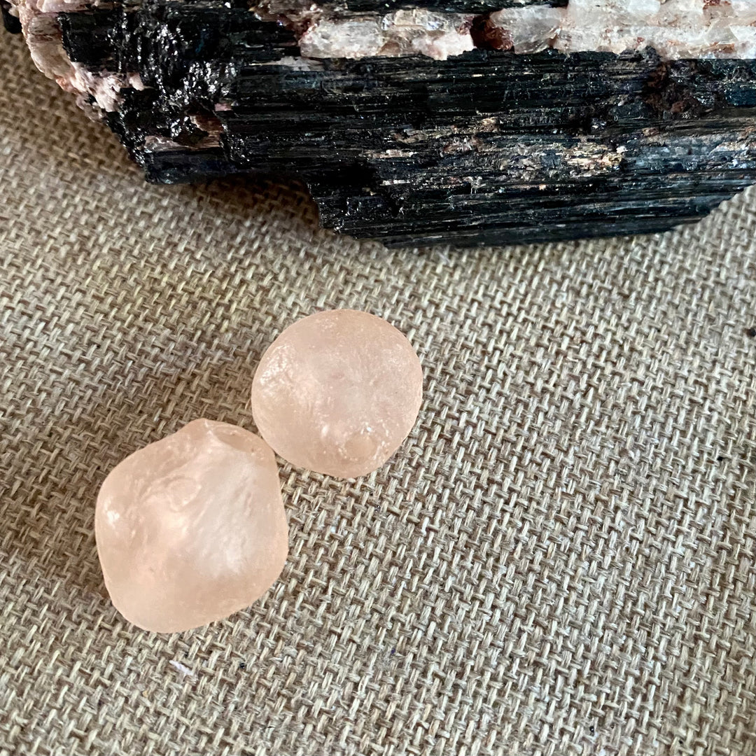 Light Pink Recycled African Glass Bicone - Focal Bead