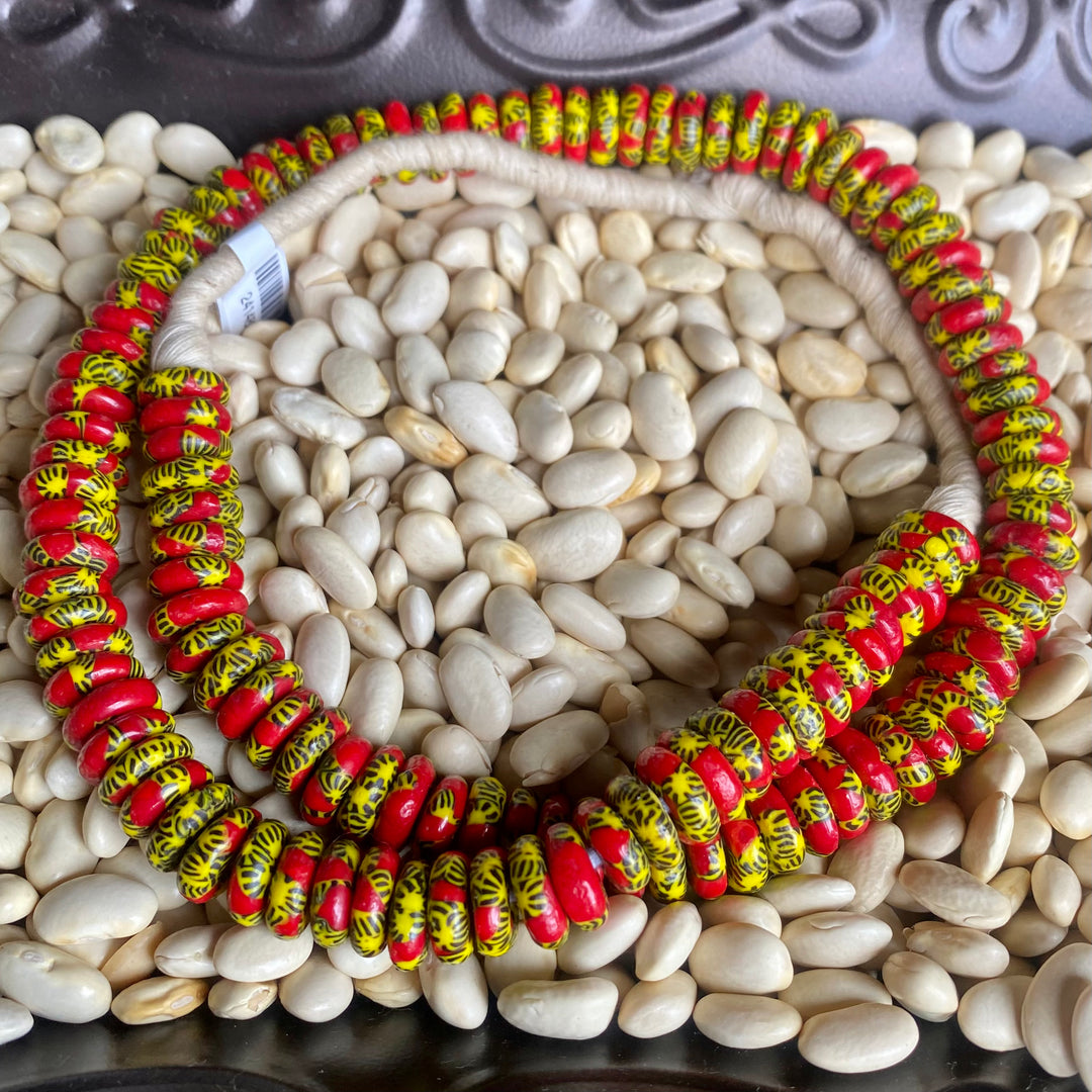 FUSED AFRICAN GLASS 10MM DISCS - MULTIPLE STYLES - FULL STRAND