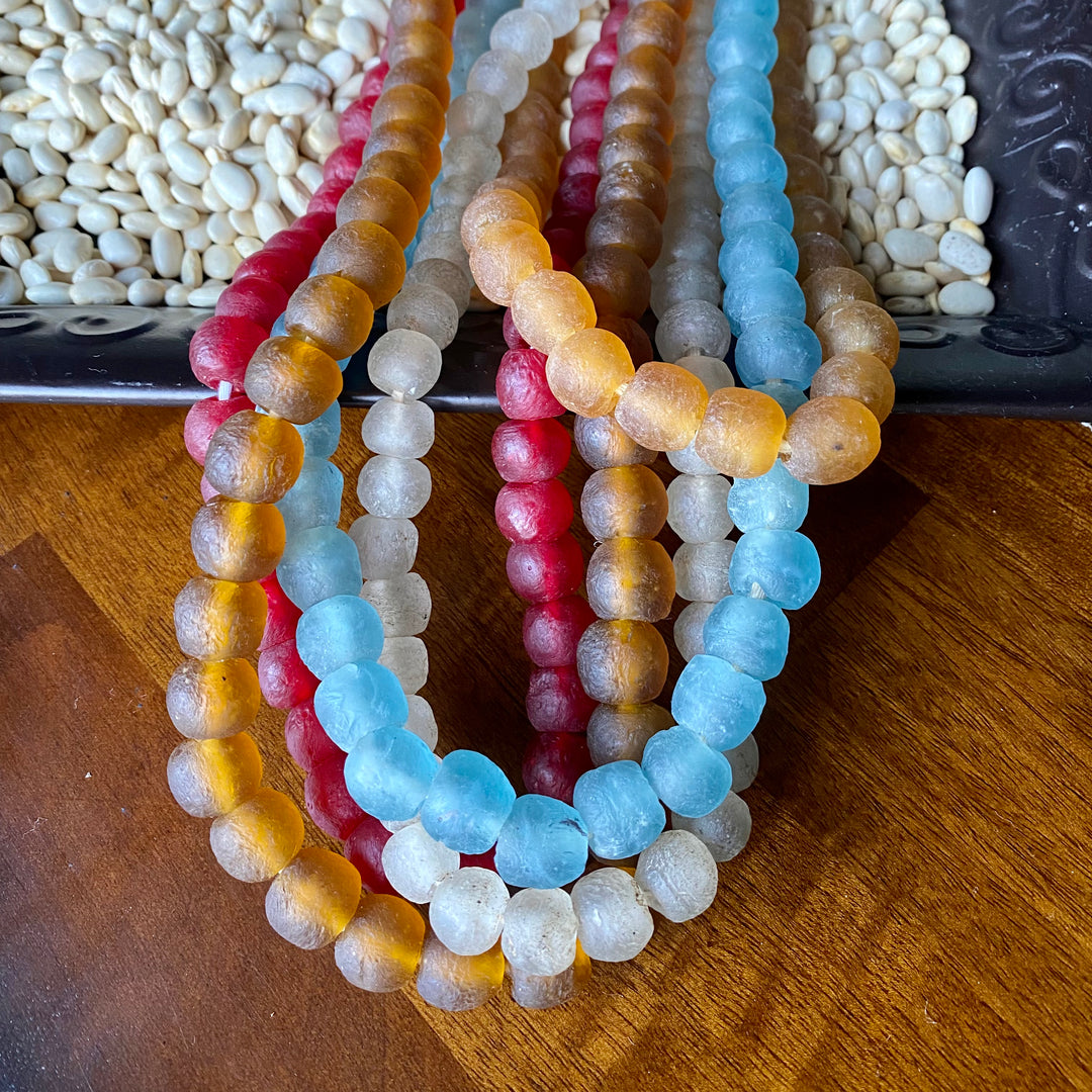 12MM Recycled African Glass Multiple Colors - FULL STRAND